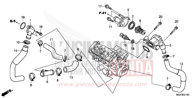 THERMOSTAT de CBR1000RR "Fireblade" GRAPHITE BLACK (NHB01BA) de 2012